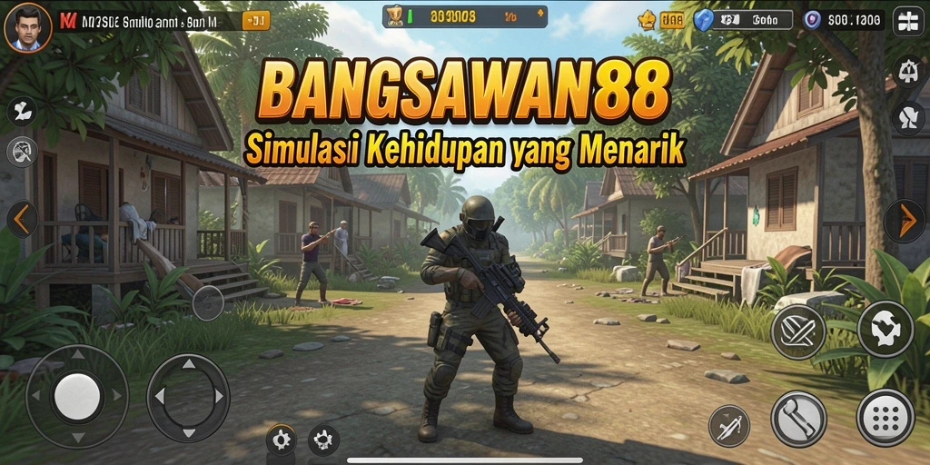 Screenshot gameplay BANGSAWAN88 menampilkan interaksi karakter yang dinamis.