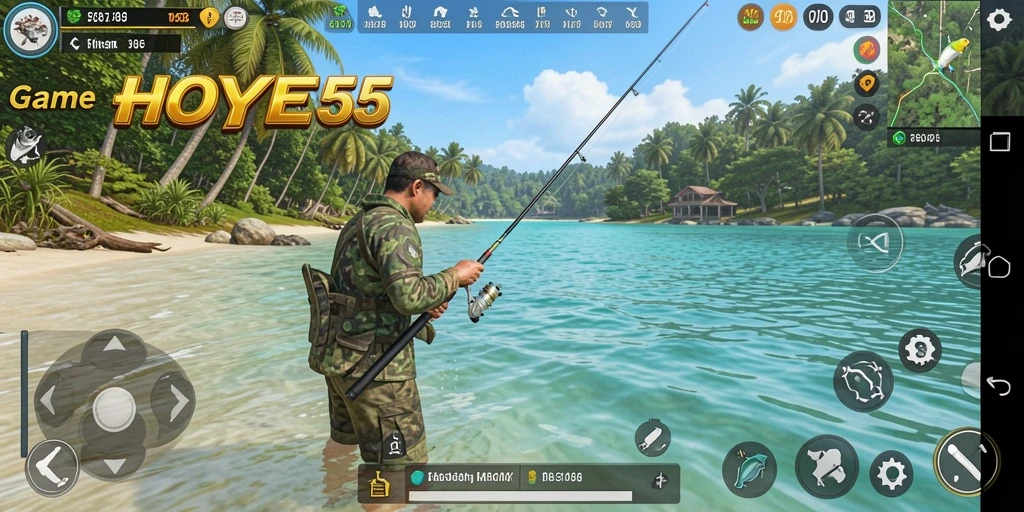 Gameplay HOYE55 menampilkan pengalaman memancing yang seru dan menakjubkan.