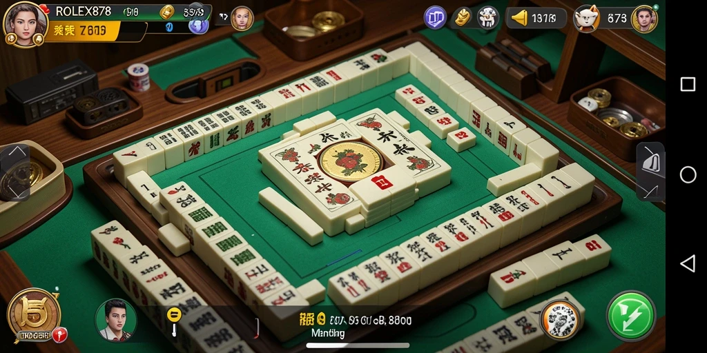 Tampilan gameplay seru dari ROLEX878 dengan elemen Mahjong yang menawan.